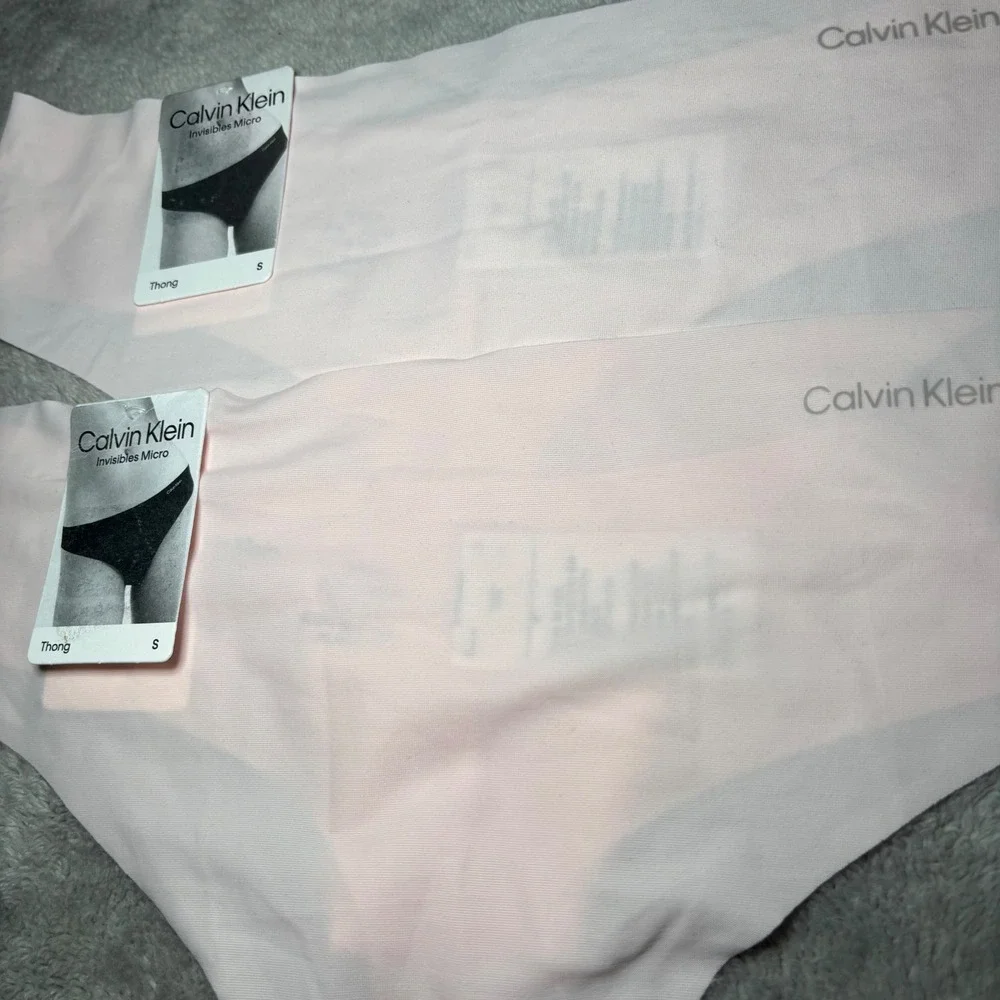 Calvin Klein Invisibles Micro Thong Underwear Pink Seamless Set of 2 Small